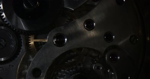 The inside of a clock