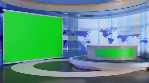 3D Virtual News Studio Ab003 Background Loop