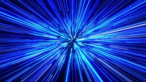 Futuristic Blue Light Speed Warp Digital Background