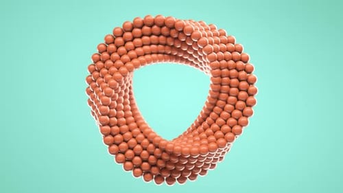 3D Loop Animation of Spinning Balls Molded Into Uneven Circle
