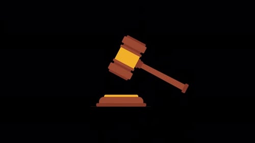Konzept-Animationsvideo von Judge Gavel, transparent
