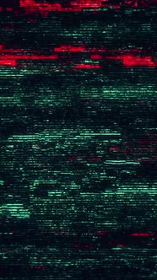 Vertical Digital Glitch Effect Background with Static Noise