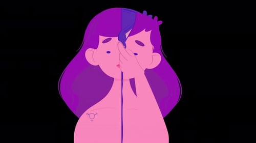 trans woman who inside is a man 4k animation with alpha channel