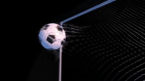 Animated Soccer Ball Scoring in Goal Net