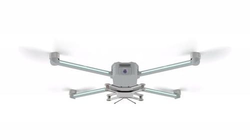 Fliegender und schwebender Quadcopter mit Kamera