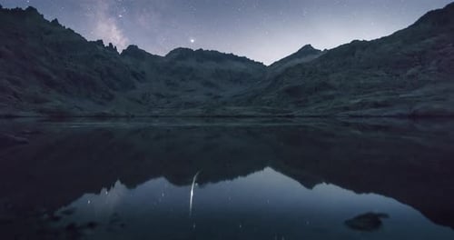 Timelapse of milky way in Laguna Grande de Gredos, Spain. Beautifull nightsky.