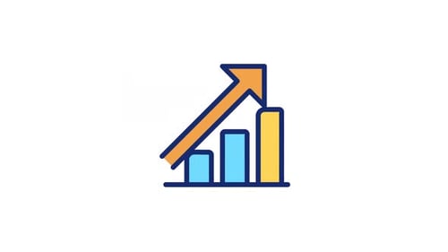 Animated Statistic Rise Color Icon