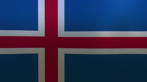 Realistic Iceland National Flag Waving Loop Background