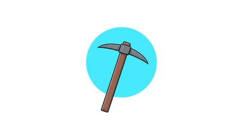 4k Pickaxe Logo Animation Video