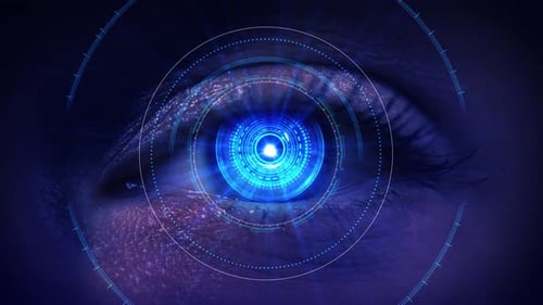 Artificial Intelligence Scans Information High Technology Future Digital Vision Security Biometrics