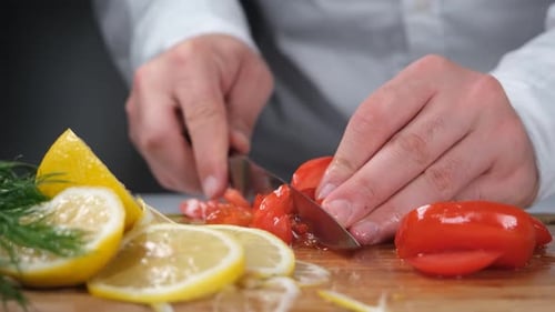 Chef Chopping Tomatoes