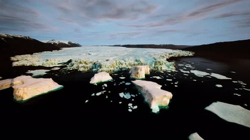 Expansive Icy Plains Under Gentle Pastel Twilight with Tranquil Reflections