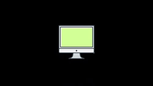 Flat Design Bouncy Computer Monitor Icon Animation Loop