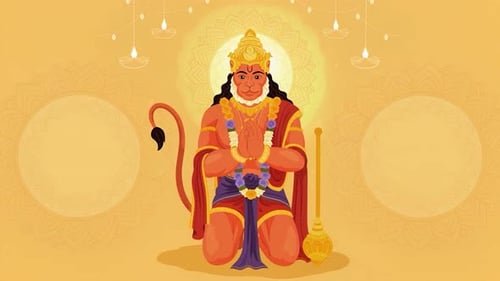 Animated Hanuman Greeting for Diwali Festival