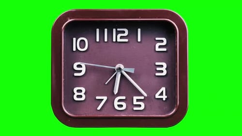 Timelapse of Analog Clock Face With Spinning Watch Hands on a Green Background