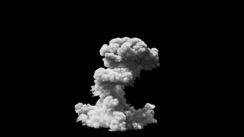 Realistic Large Scale Explosion with Rising Smoke