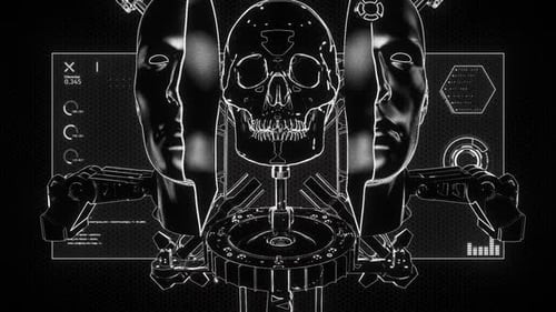 Android Head Digital Data Screen 1