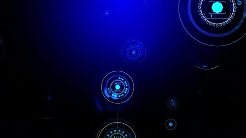 Blue Digital Technology Background Loop