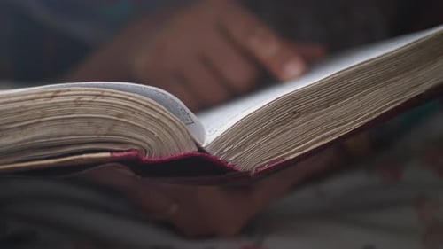 Exploring the Pages of a Book in a Quiet Setting