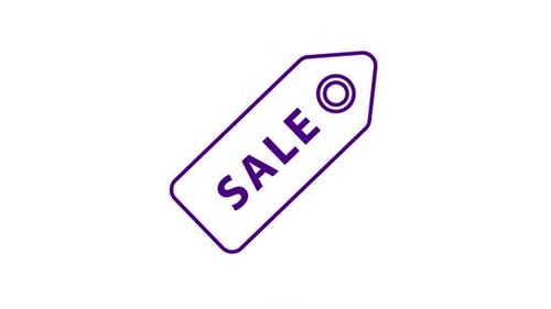 Minimalist Sale Tag Outline Reveal Animation