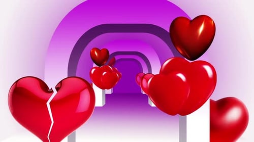 Minimal Heart Tunnel Loop Background Animation