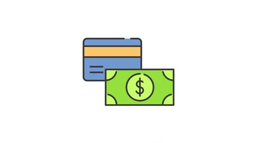 Animated Credit Card and Money Payment Icon
