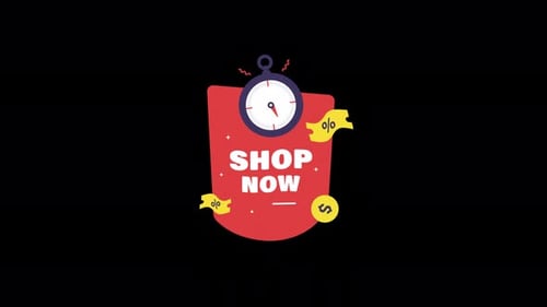 Shop Now Banner. Special Offer Concept Animation Video - Transparent