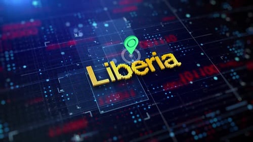 Pixelated Name Of The Country Liberia