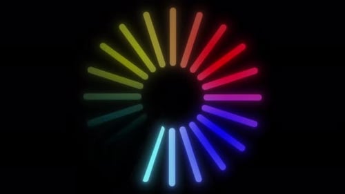 Gradient color Circle progress bar animation. Loading download on background.