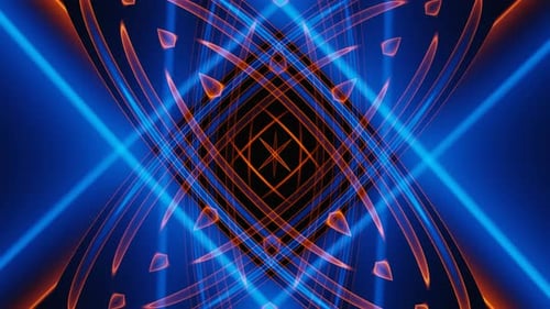 Abstract Blinking Blue and Orange Energy Waves Vj Loop Animation Background
