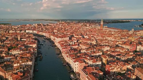 Venice Along Canals with Historic Architecture Venezia From Aerial View Venezia Cityscape Venice