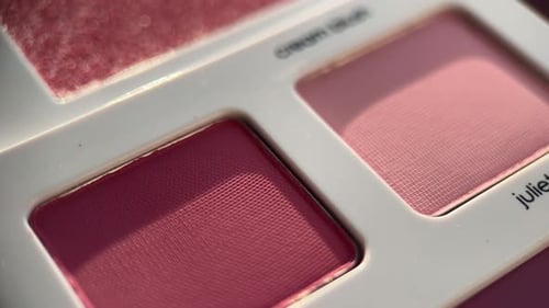 Macro Shot of Pink Cream Eyeshadow Palette