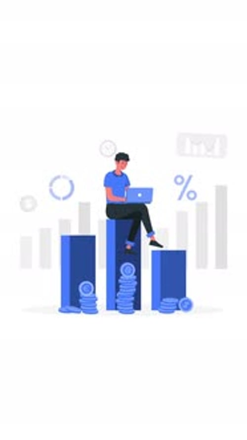 Businessman Growing Own Business Vertical