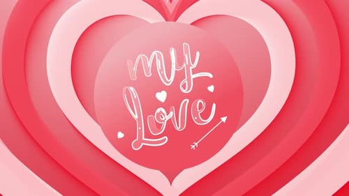 Valentines Day Heart Romantic My Love Loop Background Red
