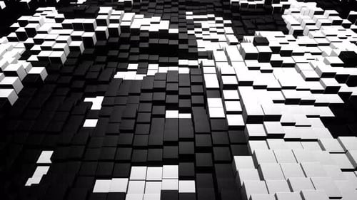 Black And White Cubic Wave Zone Background Vj Loop In 4K