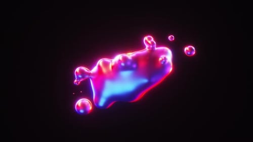 Neon Glowing Gradient Metaball Flowing Shape Background