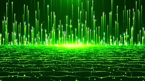 Digital Matrix Technology Background Green Loop V4