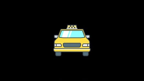 Animated Taxi Car Icon for Transportation Projects