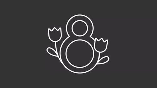 Animated Line Art Icon for Women's Day Celebration