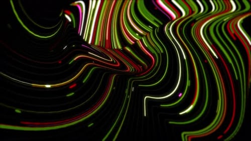 Dynamic Abstract Neon Wavy Light Trails Background Loop