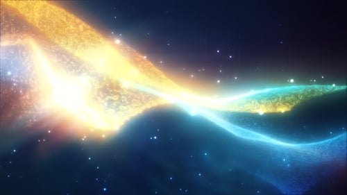 Rainbow energy glowing magic waves high-tech digital