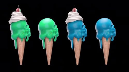 Loop Spinning Ice Cream in the Form of a Skull