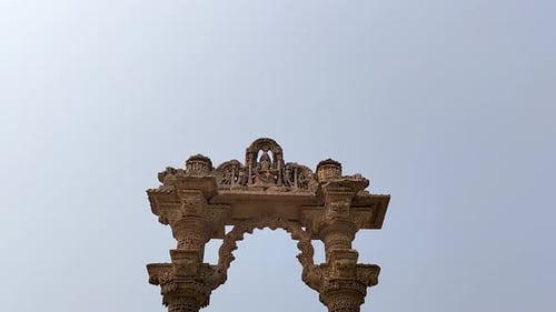 Piliers de pierre de Narsinh Maheta Ni Chowri, monument du patrimoine de Vadnagar, Gujarat, Inde