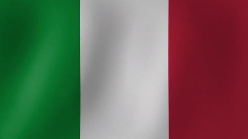 Waving Italian Flag Realistic Seamless Loop Animation
