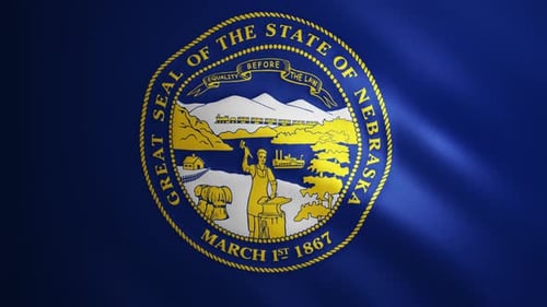Nebraska State Flag Waving Seamless Loop Animation