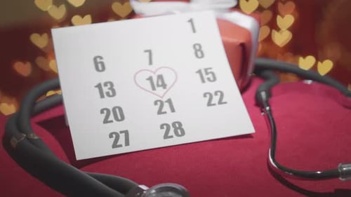 Valentines Day Stethoscope with Gift and Calendar