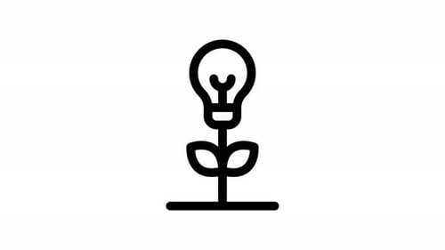 light bulb line icon animation