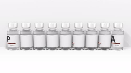 Pneumonia Text Animation on Medical Vials