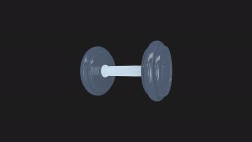 3D Animated Rotating Dumbbell for Fitness and Workout Content