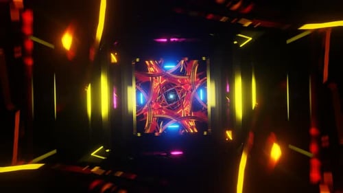 Radiant Visuals of a Dynamic Neon Hypnotic Seamless Pattern in a Seamless VJ Loop